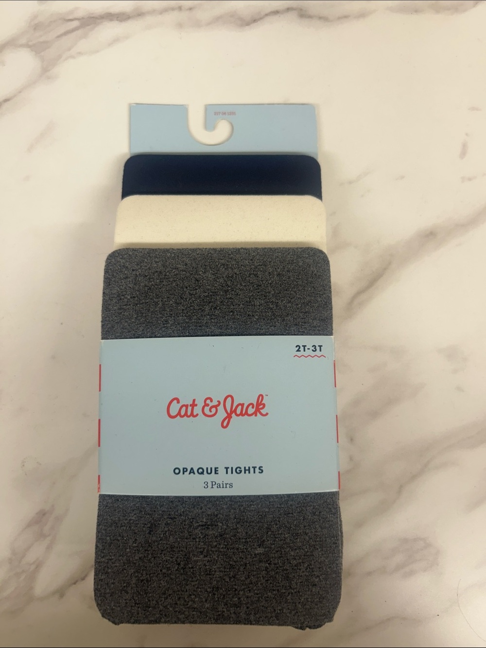 Cat & Jack Opaque Tights 3-Pack — Navy, Cream, Gray